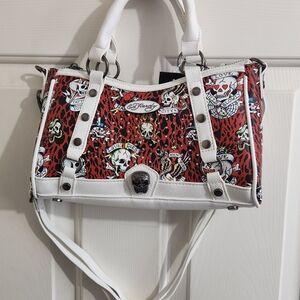 Ed Hardy Skull Satchel Crossbody Bag Nwt